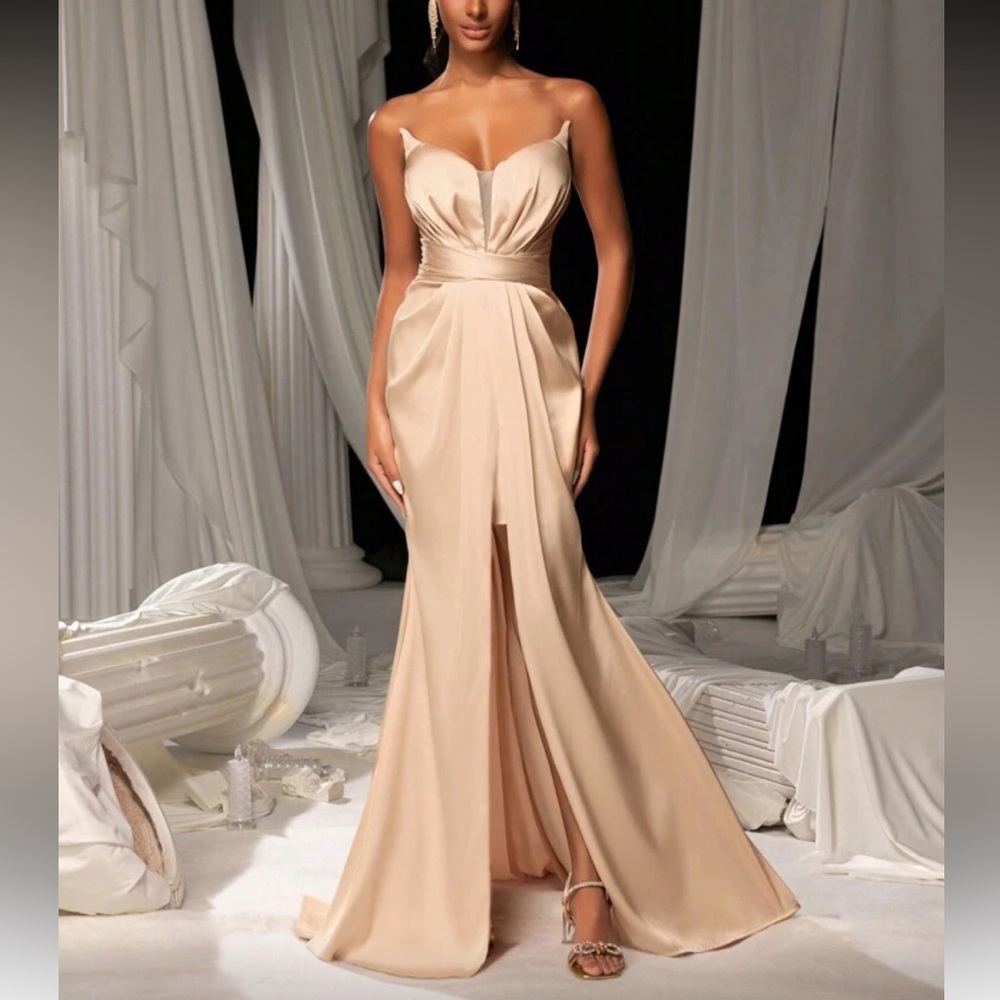 Elegant Cream Evening Gown